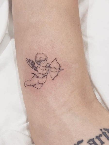 leg tattoo angel|angel minimalist tattoo.